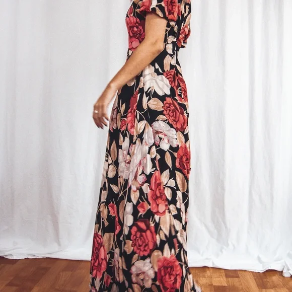 90s Floral Fit & Flare Maxi Dress - Picture 14 of 14